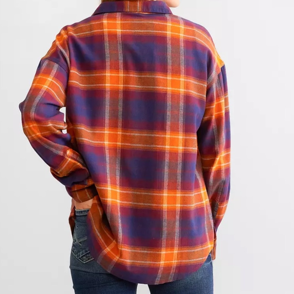 BKE Plaid Boyfriend Button Up Shirt Size XS - Picture 11 of 15